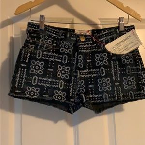 Current/Elliott Bandana Denim Shorts Size 24